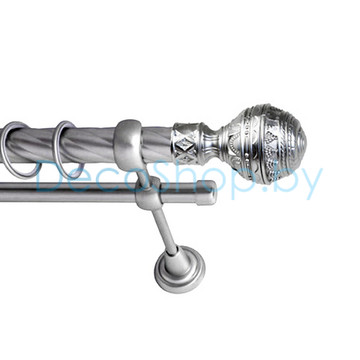 Карниз для штор Lm Décor «Ампир» 25 мм / 19 мм (сатин, двухрядный, труба витая)