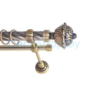 Карниз для штор Lm Décor «Империя» 25 мм / 19 мм (антик, двухрядный, труба витая)