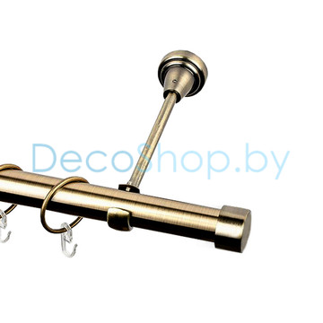 Карниз для штор Lm Décor «Заглушка» 25 мм (антик, однорядный, труба гладкая)