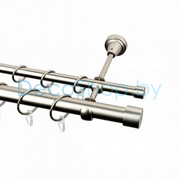 Карниз для штор Lm Décor «Заглушка» 25 мм / 19 мм (сатин, двухрядный, труба гладкая)