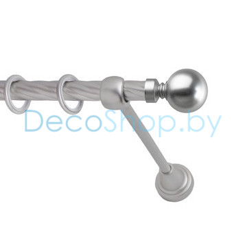 Карниз для штор Lm Décor «Шар большой» 16 мм (сатин, однорядный, труба витая)
