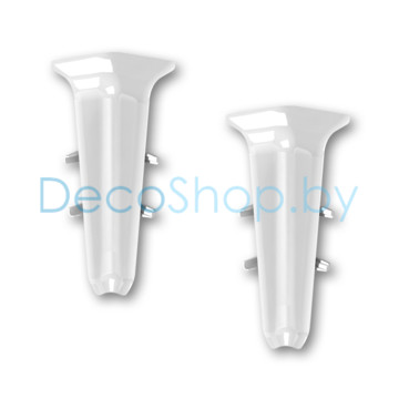 Внутренний угол для плинтуса напольного пластикового Ideal Деконика 85мм 001-0 Белый глянцевый, (шт)