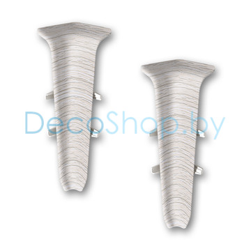 Внутренний угол для плинтуса напольного пластикового Ideal Деконика 85мм 253 Ясень серый, (шт)