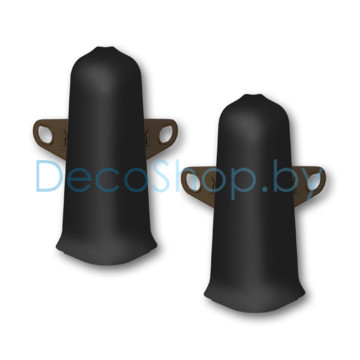 Наружный угол для плинтуса напольного пластикового Ideal Деконика 85мм 007 Черный, (шт)