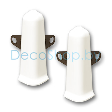 Наружный угол для плинтуса напольного пластикового Ideal Деконика 85мм 033 Кремово-белый, (шт)