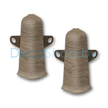 Наружный угол для плинтуса напольного пластикового Ideal Деконика 85мм 205 Дуб капучино, (шт)