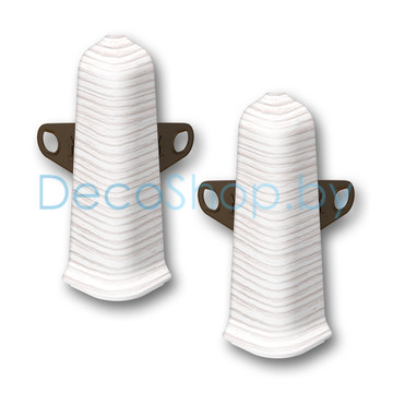 Наружный угол для плинтуса напольного пластикового Ideal Деконика 85мм 255 Ясень бьянко, (шт)