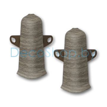 Наружный угол для плинтуса напольного пластикового Ideal Деконика 85мм 296 Орех серый, (шт)