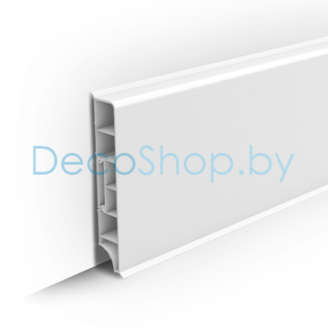 Плинтус напольный пластиковый Ideal Дюра прямоугольный 80мм 001 Белый (L 2,2м)