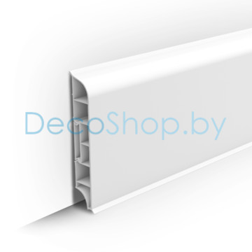 Плинтус напольный пластиковый Ideal Дюра округлый 80мм 001 Белый (L 2,2м)