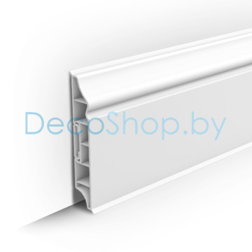 Плинтус напольный пластиковый Ideal Дюра фигурный 80мм Белый (L 2,2м)