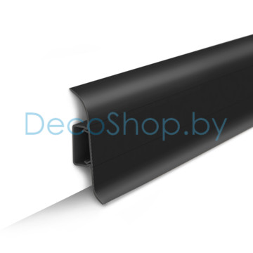 Плинтус напольный пластиковый Ideal Классик 55мм 007 Черный с центральной планкой (L 2,2м)