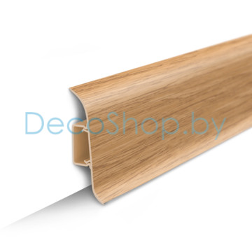 Плинтус напольный пластиковый Ideal Классик 55мм 201 Дуб с центральной планкой (L 2,2м)