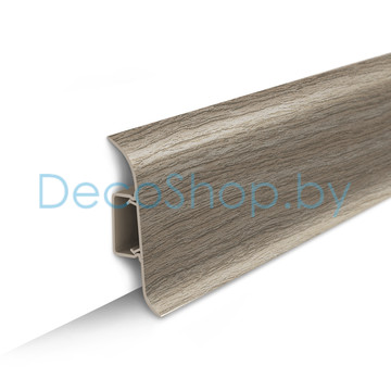 Плинтус напольный пластиковый Ideal Классик 55мм 205 Дуб капучино с центральной планкой (L 2,2м)