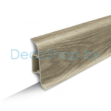 Плинтус напольный пластиковый Ideal Классик 55мм 208 Дуб мокко с центральной планкой (L 2,2м)