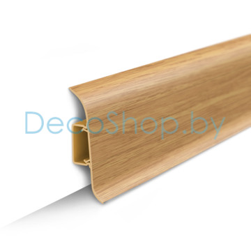 Плинтус напольный пластиковый Ideal Классик 55мм 212 Дуб светлый с центральной планкой (L 2,2м)