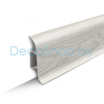 Плинтус напольный пластиковый Ideal Классик 55мм 230 Дуб айсберг с центральной планкой (L 2,2м)