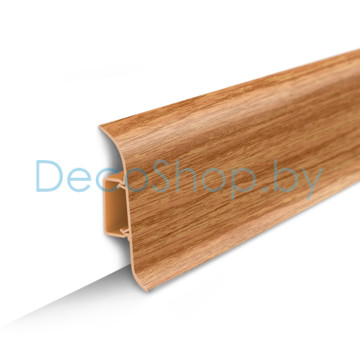 Плинтус напольный пластиковый Ideal Классик 55мм 241 Вишня с центральной планкой (L 2,2м)