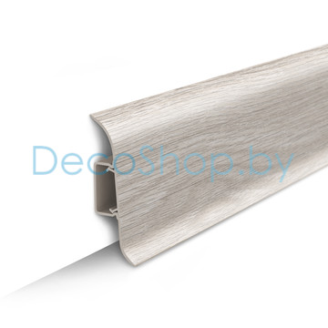 Плинтус напольный пластиковый Ideal Классик 55мм 251 Ясень с центральной планкой (L 2,2м)