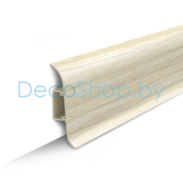Плинтус напольный пластиковый Ideal Классик 55мм 262 Клен вермонт с центральной планкой (L 2,2м)