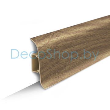 Плинтус напольный пластиковый Ideal Классик 55мм 281 Дуб палиандр с центральной планкой (L 2,2м)