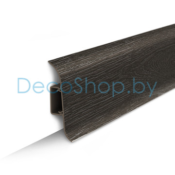 Плинтус напольный пластиковый Ideal Классик 55мм 303 Венге темный с центральной планкой (L 2,2м)