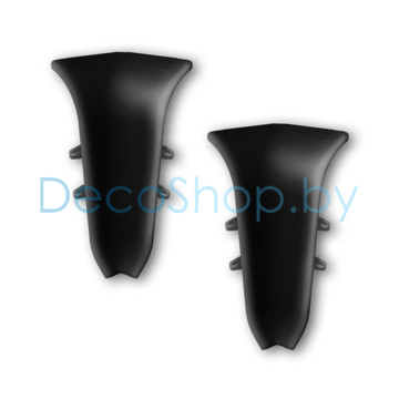 Угол внутренний для плинтуса напольного пластикового Ideal Классик 55мм 007 Черный, (шт)