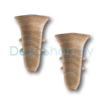 Угол внутренний для плинтуса напольного пластикового Ideal Классик 55мм 206 Дуб коньячный, (шт)