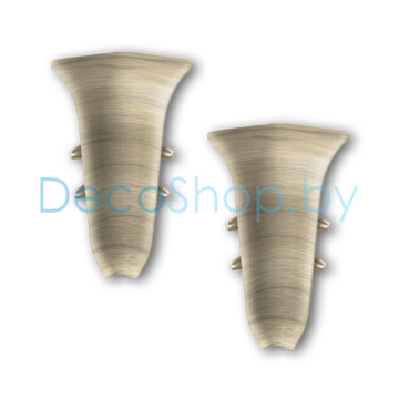 Угол внутренний для плинтуса напольного пластикового Ideal Классик 55мм 263 Клен северный, (шт)