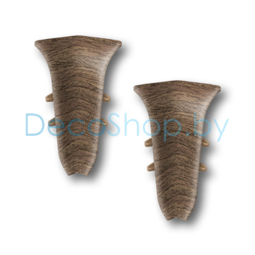 Угол внутренний для плинтуса напольного пластикового Ideal Классик 55мм 291 Орех, (шт)