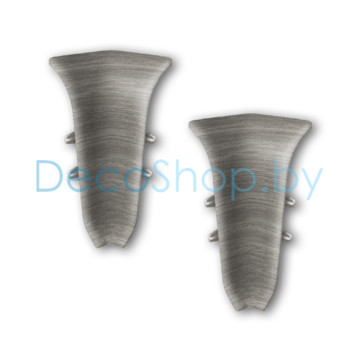 Угол внутренний для плинтуса напольного пластикового Ideal Классик 55мм 296 Орех серый, (шт)