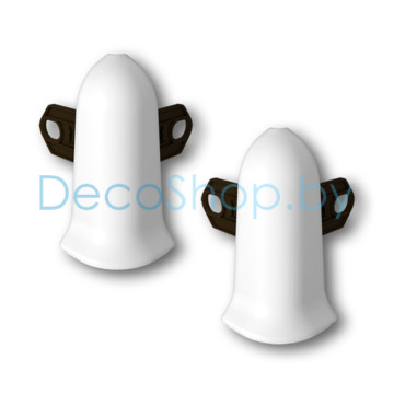 Угол наружный для плинтуса напольного пластикового Ideal Классик 55мм 001 Белый матовый, (шт)