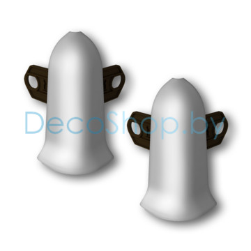 Угол наружный для плинтуса напольного пластикового Ideal Классик 55мм 081 Серебристый, (шт)