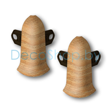 Угол наружный для плинтуса напольного пластикового Ideal Классик 55мм 206 Дуб коньячный, (шт)