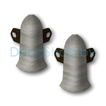 Угол наружный для плинтуса напольного пластикового Ideal Классик 55мм 210 Дуб пепельный, (шт)