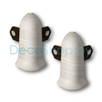 Угол наружный для плинтуса напольного пластикового Ideal Классик 55мм 252 Ясень белый, (шт)