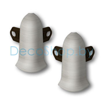 Угол наружный для плинтуса напольного пластикового Ideal Классик 55мм 268 Клен серый, (шт)