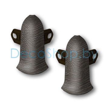 Угол наружный для плинтуса напольного пластикового Ideal Классик 55мм 303 Венге темный, (шт)