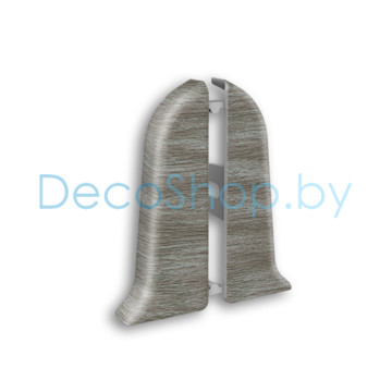 Заглушки торцевые для плинтуса напольного пластикового Ideal Классик 55мм 210 Дуб пепельный, (пара)