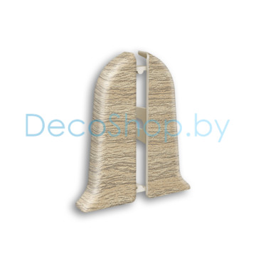 Заглушки торцевые для плинтуса напольного пластикового Ideal Классик 55мм 213 Дуб северный, (пара)