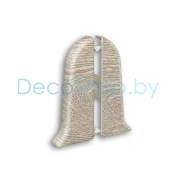 Заглушки торцевые для плинтуса напольного пластикового Ideal Классик 55мм 229 Дуб латте, (пара)