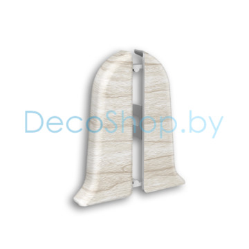 Заглушки торцевые для плинтуса напольного пластикового Ideal Классик 55мм 267 Клен белый, (пара)