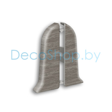 Заглушки торцевые для плинтуса напольного пластикового Ideal Классик 55мм 296 Орех серый, (пара)