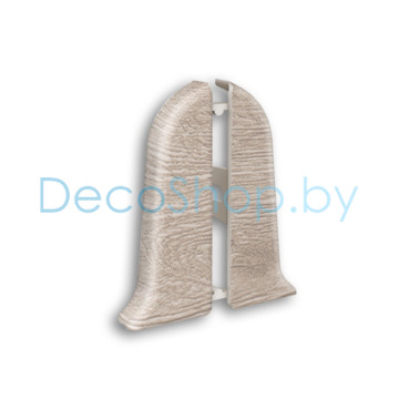 Заглушки торцевые для плинтуса напольного пластикового Ideal Классик 55мм 415 Дуб палена, (пара)