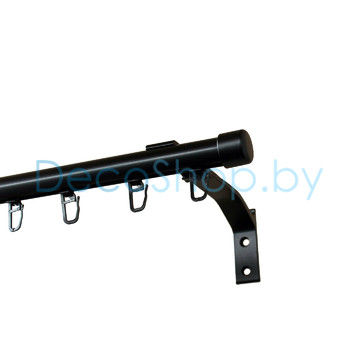 Карниз для штор трековый Divades «Евро» Ø19мм (однорядный, черный)