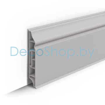 Плинтус напольный пластиковый Ideal Дюра фигурный 80мм 022 серый (L 2,2м)