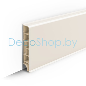 Плинтус напольный пластиковый Ideal Дюра прямоугольный 80мм 033 кремово-белый (L 2,2м)
