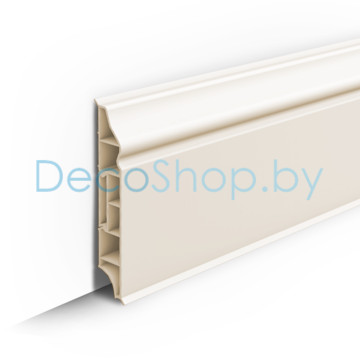 Плинтус напольный пластиковый Ideal Дюра фигурный 80мм 033 кремово-белый (L 2,2м)