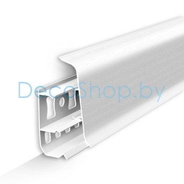 Плинтус напольный пластиковый Ideal Деконика 55мм 001 Белый матовый (L 2,2м)