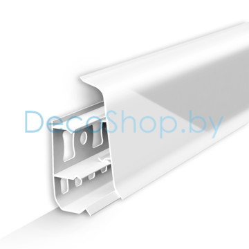 Плинтус напольный пластиковый Ideal Деконика 55мм 001-0 Белый глянцевый (L 2,2м)